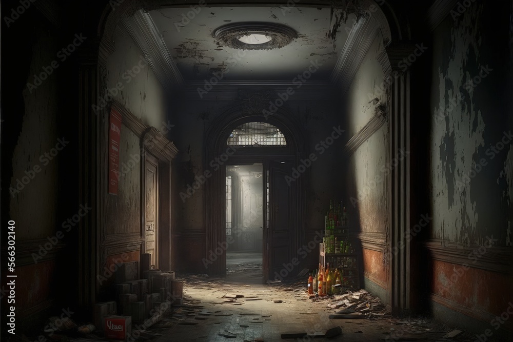 Derelict Hallway - ai generated