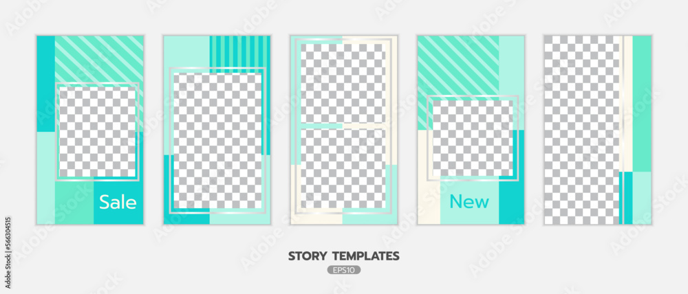 Set of stories and post frame templates. Use for, website, mobile app, poster and flyer. Vector design. no4
