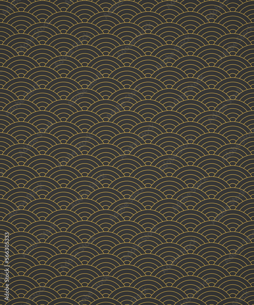 Chinese Wave Pattern Seigaiha Black And Gold Background Chinese Wave Pattern Seigaiha Black And Gold Background