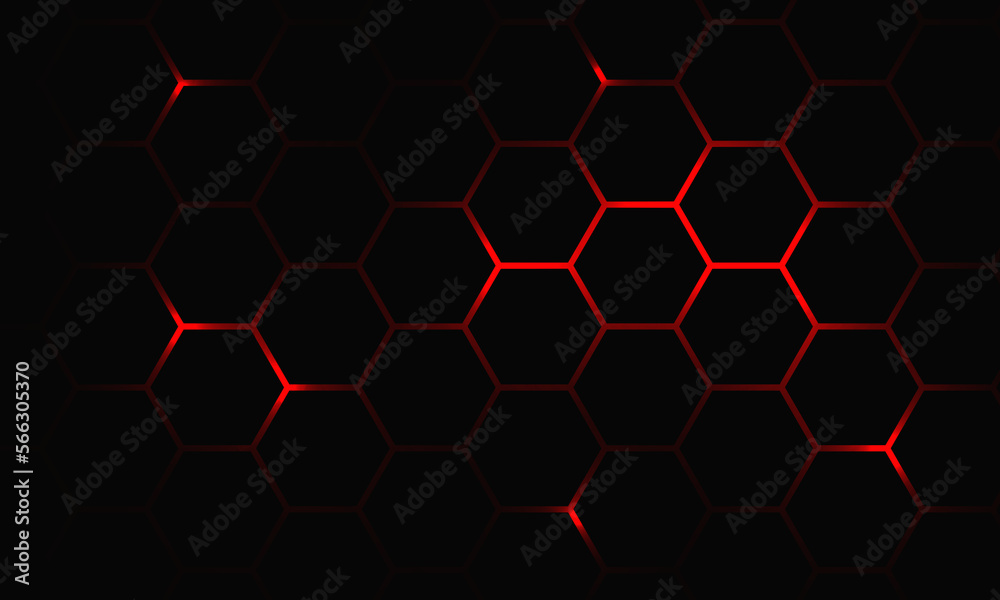 Abstract red light hexagon line in grey modern luxury futuristic background vector Abstract red light hexagon line in grey modern luxury futuristic background vector
