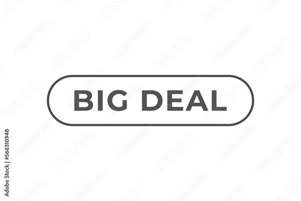 big deal Button. web template, Speech Bubble, Banner Label big deal.  sign icon Vector illustration