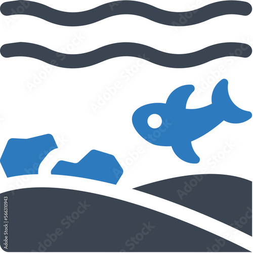 Ocean coral reef icon