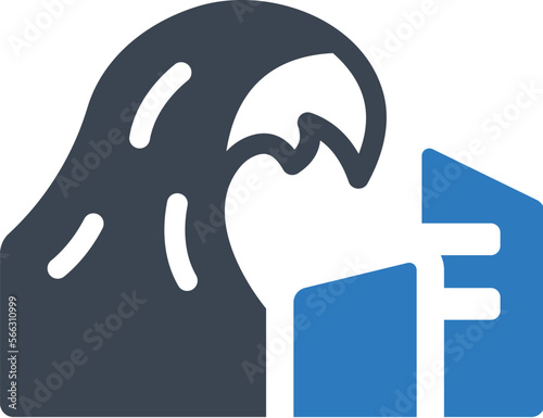 Tsunami wave icon