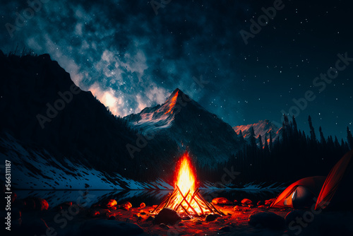 An awe-inspiring image of a campfire © v.senkiv