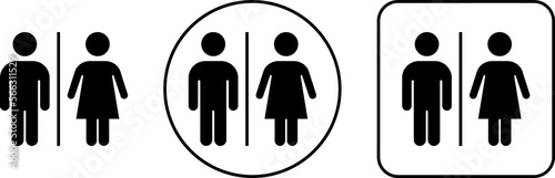 Male and female toilet icons. PNG image