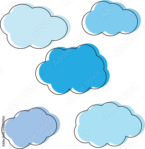 Cloud Abstract modern graphic elements,  Abstract blot shape. Liquid organic shape elements in flat style, SVG Vector