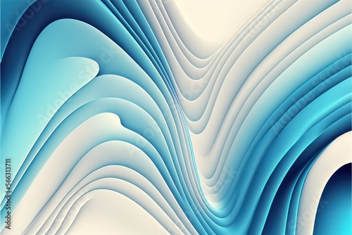 Fluid abstract sky blue wallpaper background. Generative AI.
