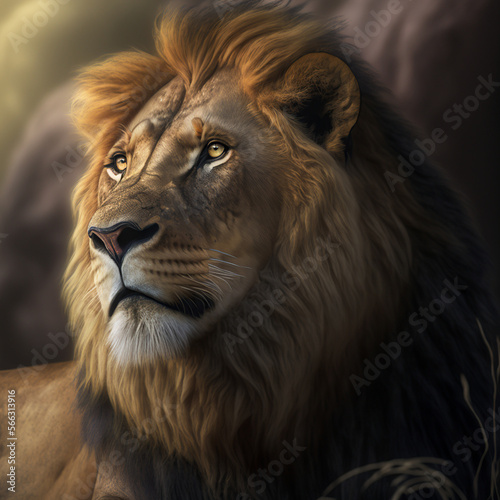 Male lion portrait  Generate ai
