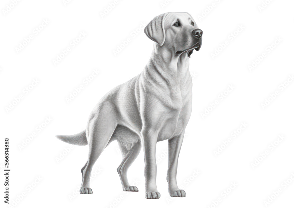 Fototapeta premium Labrador retriever dog isolated on white. generative ai , PNG
