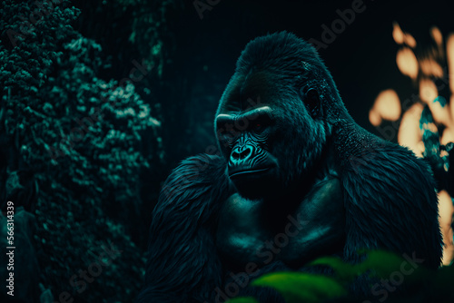 Gorilla, jungle cinematic atmosphere art