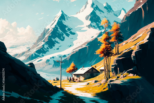 Lovely relaxing cell-shaded Landscape painting