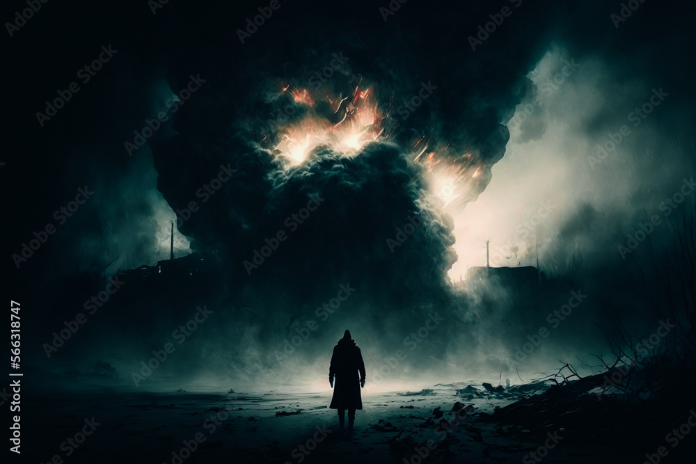 Total darkness envelops the world as the apocalypse takes hold, with only glimpses of light Total darkness envelops the world as the apocalypse takes hold, with only glimpses of light