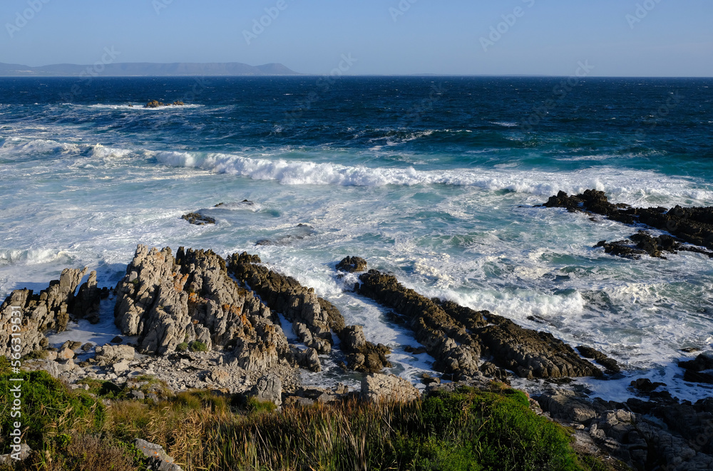 Rocks and surf at Hermanus, Western Cape, South Africa