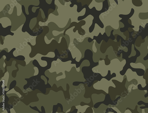 Army camouflage pattern, vector background, military uniform, seamless print. Ornament