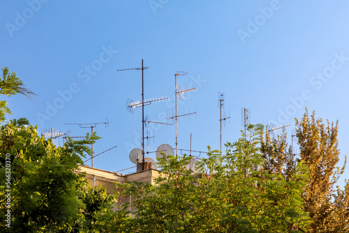 Antennen über den Dächern von Kerkyra, Korfu