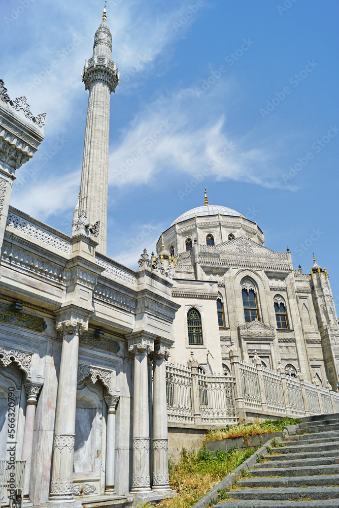 View of the Pertevniyal Valide Sultan Mosque - a landmark of the Aksaray district in Istanbul