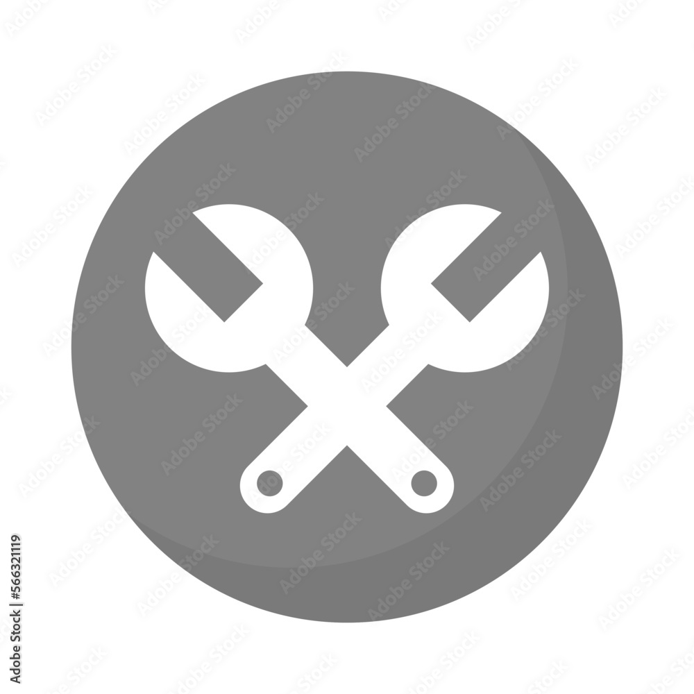 Spanner icon in settings. Improvements. Vector. Spanner icon in settings. Improvements. Vector.
