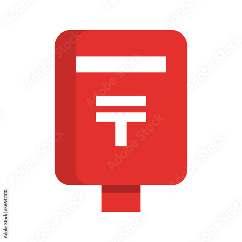 Flat design Japanese mailbox icon. Vector.