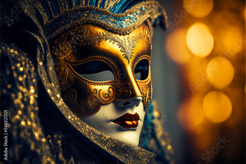 Beautiful carnival venice mask, Italy, generative ai