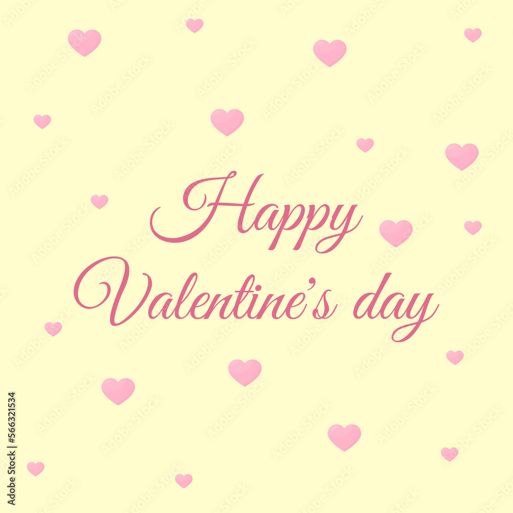 Valentine's day and love day greeting card template. vector illustration