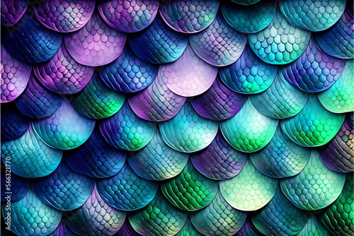 colorful scales background, mermaid scales, dragon scales, sea theme, wallpaper, generative ai