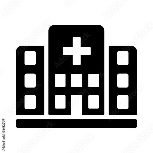 Hospital building vector icon, ambulance illustration symbol