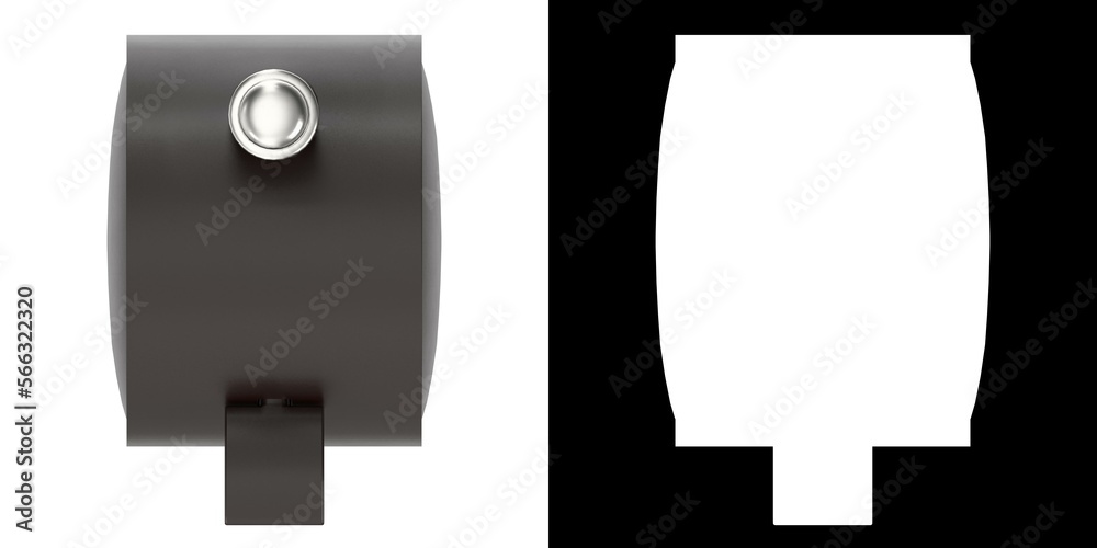 3D rendering illustration of a trolley wheel with brake