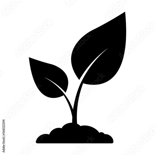 Small plant or natural plant life flat vector icon