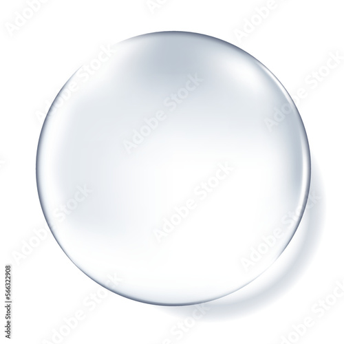 水滴・水晶をイメージした透明な球体のベクターイラスト（グラデーションメッシュ使用）