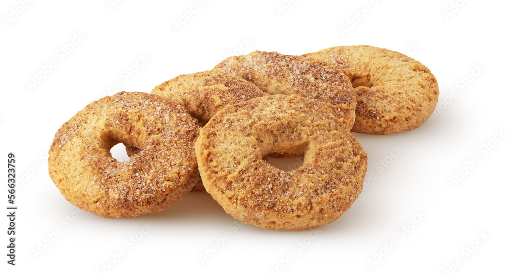 Fresh cookies. Bunch of cookies with sugar isolated on white background with clipping path Fresh cookies. Bunch of cookies with sugar isolated on white background with clipping path
