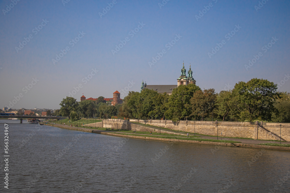 Kraków,  stare miasto w Krakowie, rynek, Wisła, rzeka, woda, 