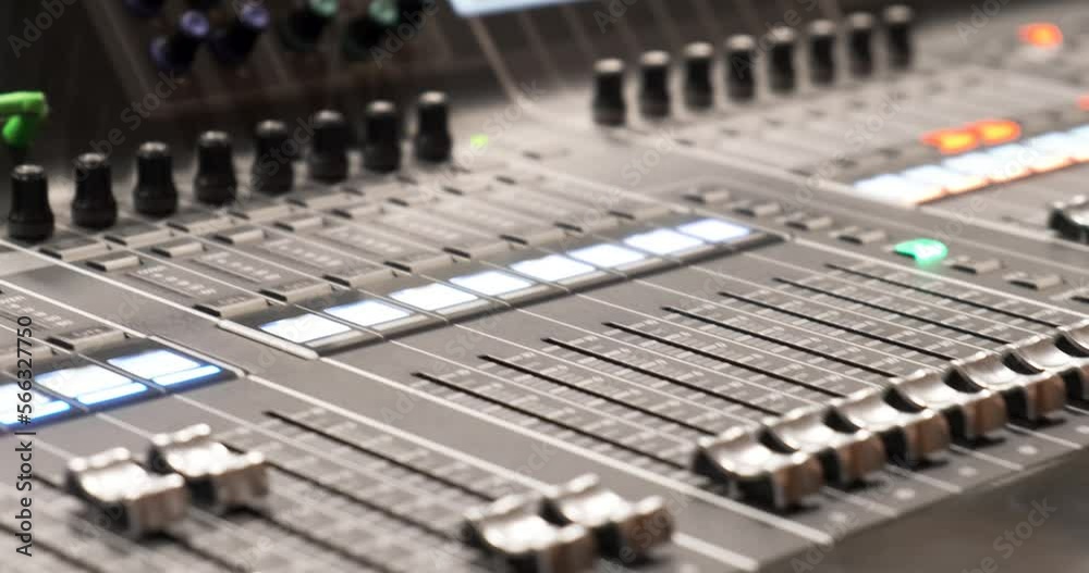Botones de consola de sonido y video para producción de eventos 