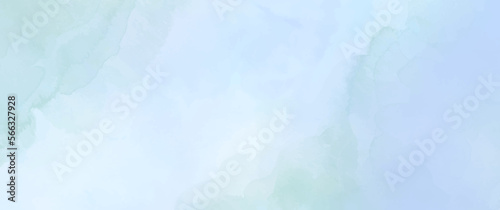 Blue spring watercolor background  for cover design, poster, cover, banner, flyer, cards. Summer watercolour illustration for design. Hand-drawn painted template. Watercolor texture.