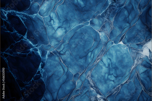 Plain blue smooth marble background made with Generative AI technology