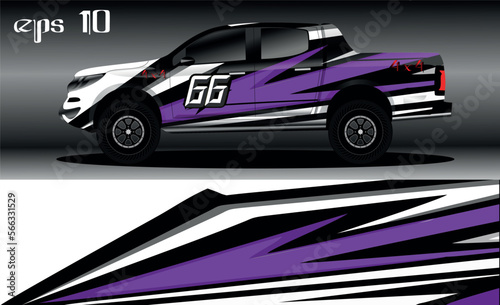 Racing car wrap design vector. Abstract graphic stripe racing background kit design for vehicle wrap, race car, rally, adventure and livery