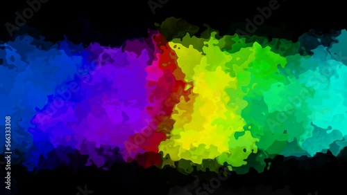 abstract animated twinkling stained background full HD seamless loop video - watercolor splotch liquid effect - rainbow full color spectrum - magenta, pink, red, orange, yellow, green, blue, violet