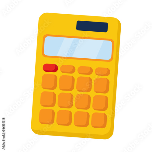 Electronic calculator flat vector illustration. Accounting profit. Drawing isolated on white background. Finance, success, profit concept