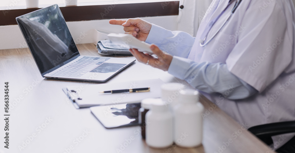 Homecare nursing service and elderly people cardiology healthcare. Close up of young hispanic female doctor nurse check mature caucasian man patient heartbeat using stethoscope during visit