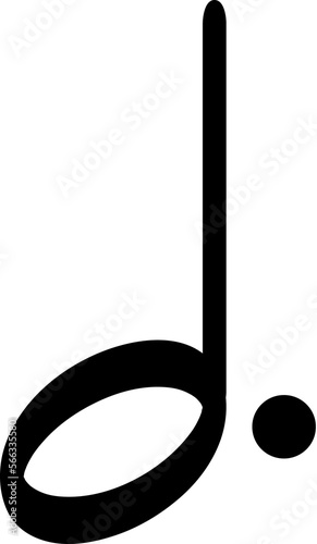 Dotted Minim Dotted Half Note Musical Note Vector Icon