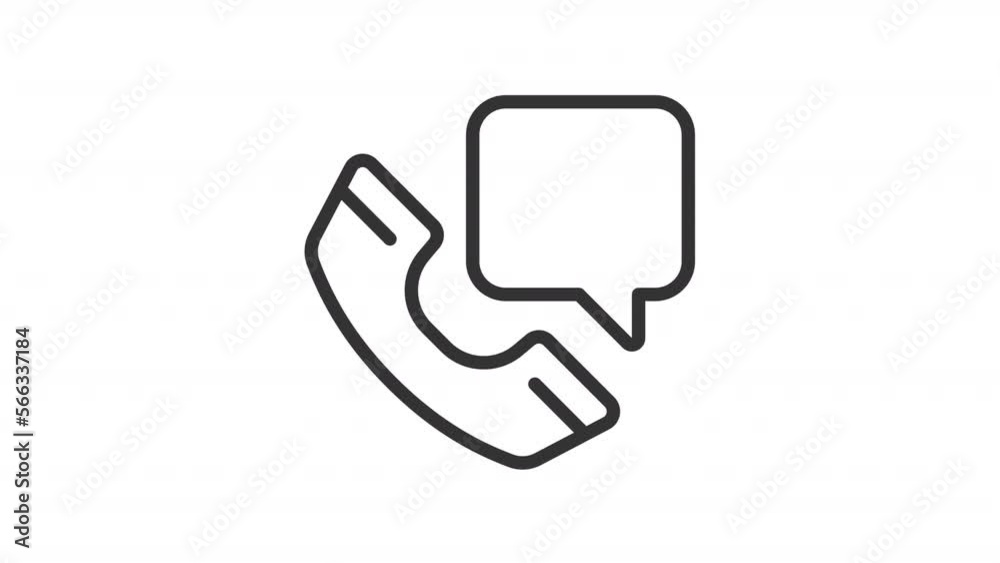 Animated missed call linear icon. Notification. Handset with chat box. Communication. Seamless loop HD video with alpha channel on transparent background. Outline motion graphic animation Animated missed call linear icon. Notification. Handset with chat box. Communication. Seamless loop HD video with alpha channel on transparent background. Outline motion graphic animation