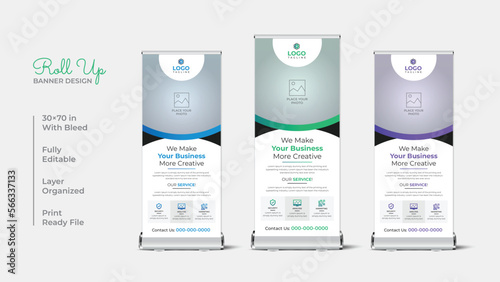 Creative corporate roll up and rack card template design