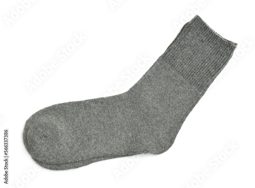 Side view of gray woolen socks