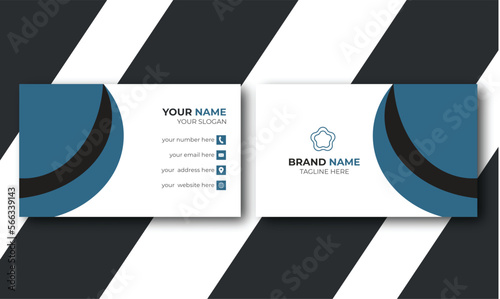 corporate professional business card, modern business card, nice business card, black and blue color business card, minimalist business card,