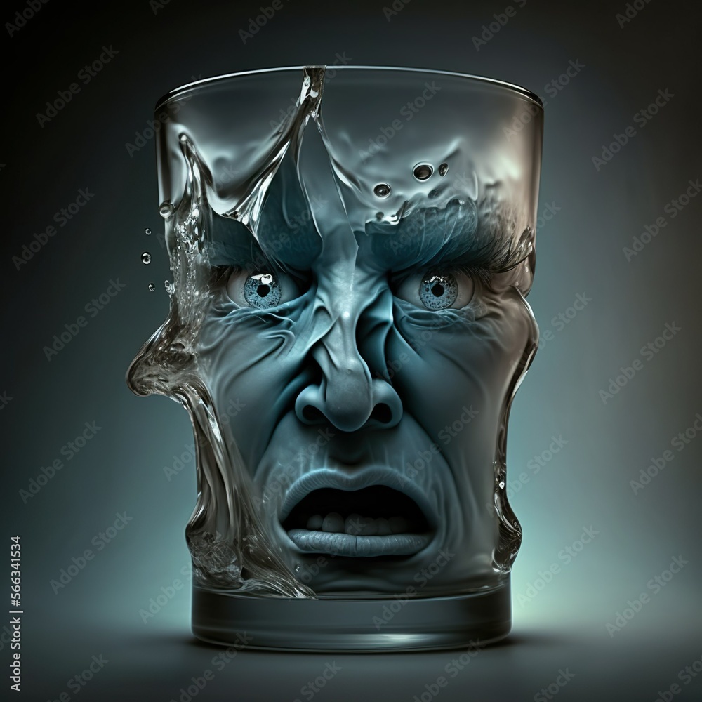 Vodka face, concept of alcoholism, Intoxication and Hangover, created