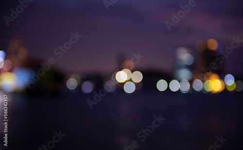 Colorful bokeh reflect on the water background  © kittiyaporn1027