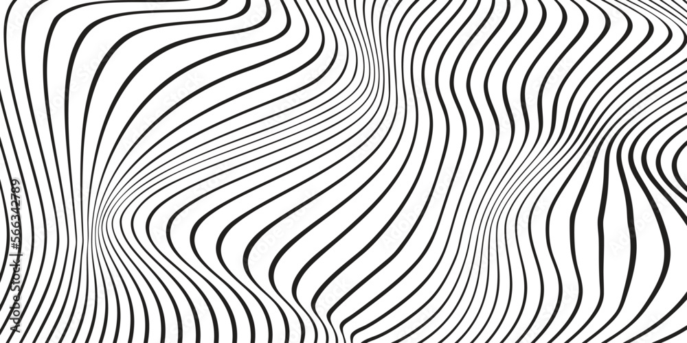 black and white abstract wavy lines background