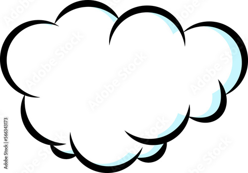 Cloud, a speech bubble. Cartoon expression vector sticker. Isolated on white background.