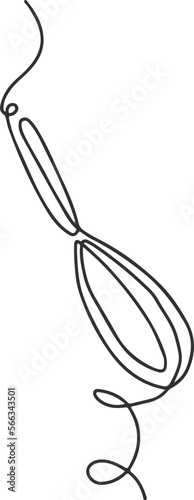 Continuous one line whisk hand mixer. Hand drawn vector stock illustration
 photo