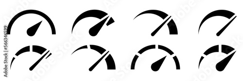 Dashboard speedometer set icons. Vector stock illustration