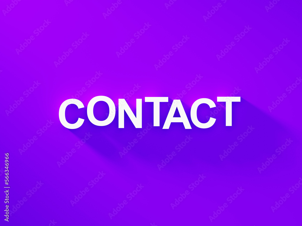 Contact page header white text word on purple background with soft shadow, web page banner Contact page header white text word on purple background with soft shadow, web page banner